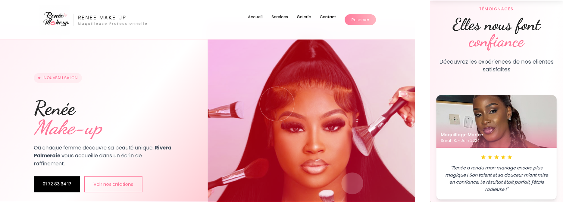 Site vitrine Renée Make-up - Digital Gbé Abidjan